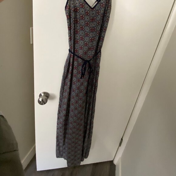 Sans Souci Geometric Pattern Strappy Romper with Waist Tie / Size S - Picture 3 of 7